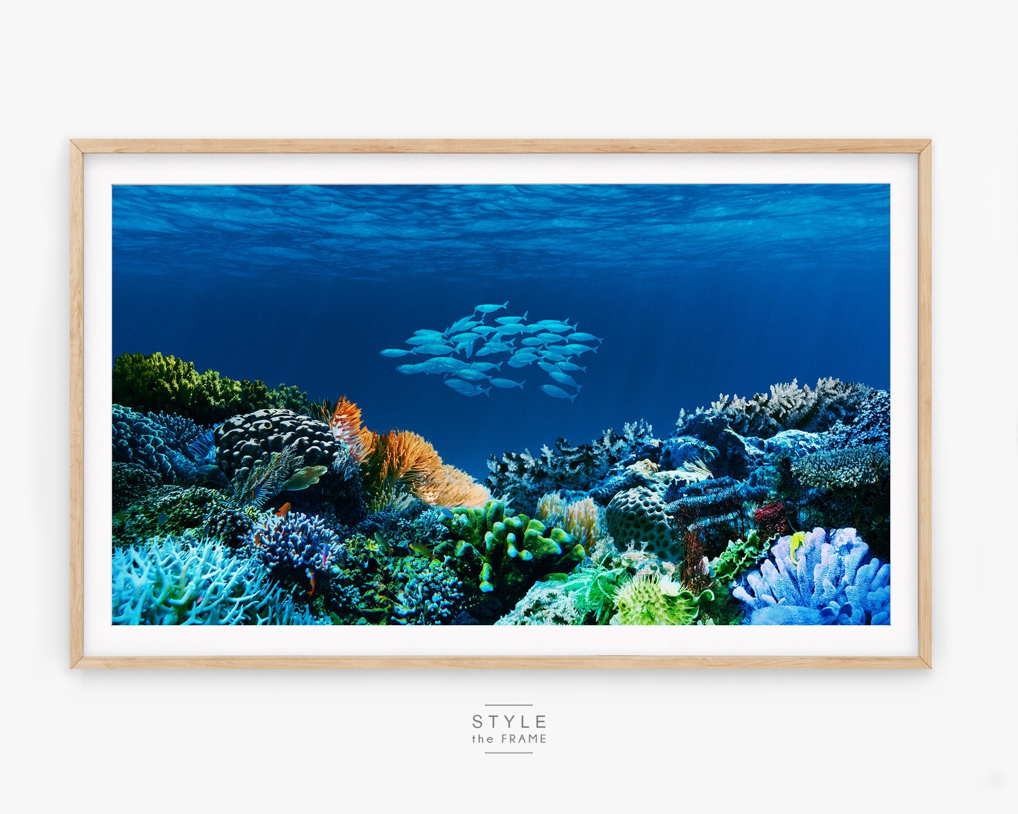 プリントw/フレーム【Colorfornia beautiful ocean】 Ocean Coral Reef Art for Samsung Frame TV (digital Download) - Etsy