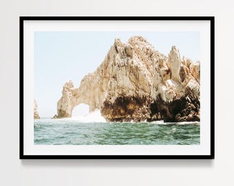 Cabo San Lucas Photography Print, El Arco Coastal Wall Art, Mexico Ocean Landscape Beach House Decor