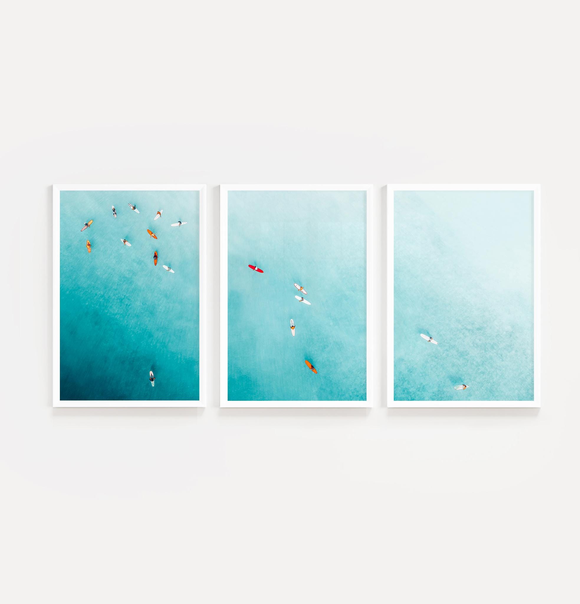 Teal Ocean Surf Art Prints: Modern Coastal Set of 3 (digital Download ...