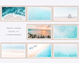 Samsung Frame TV Art, Aerial Beach Instant Download Beach and Ocean Set, Frame TV Art, Samsung Art TV Digital Download, Samsung Frame Art