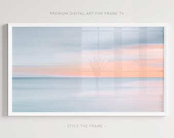 Abstract Ocean Samsung Frame TV Art, Minimalist Coastal View (Digital Download)