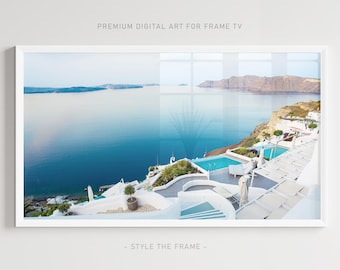Santorini Frame TV Art: Greece Architecture Digital Download