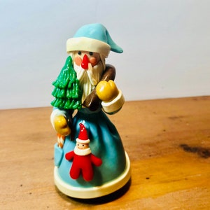 Folk Art Santa With Christmas Tree - Folkraft Creation-Vintage Christmas Decor- Nordic Santa