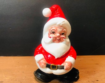 Vintage Lefton Ceramic Santa Napkin Holder, Santa Christmas Card Holder, Lefton Japan