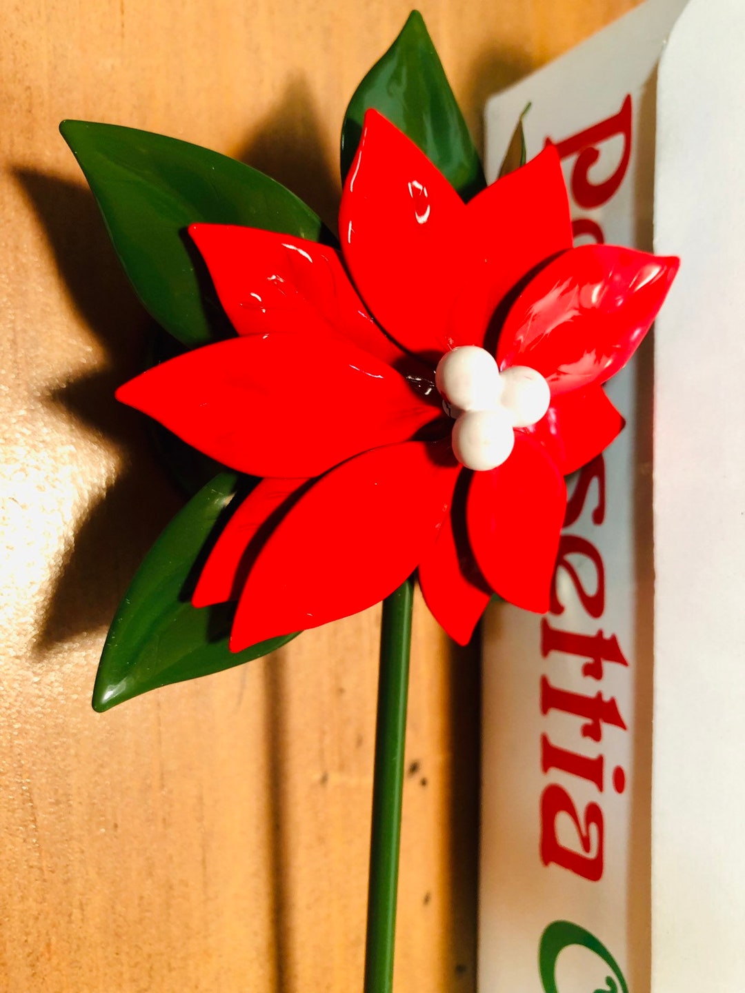 Dept 56 Poinsettia Flower Candle Snuffer Vintage Etsy