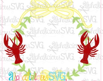 Preppy Girl Frame SVG Cut File, SVG Monogram, Crawsfish svg Frame para Monogram, Crawfish cut file, AlphaliciousSVG