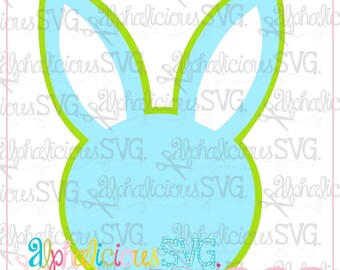 Bunny Head SVG Cut File, Pascua SVG, Bunny svg para Pascua, archivo de corte shamrock, AlphaliciousSVG