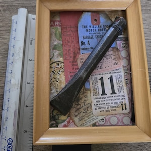 zusammengestellt Kunst Mixed Media veränderte Kunst Vintage Fundstücke recycelt Collage