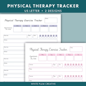 Drukowany rejestr ćwiczeń fizjoterapeutycznych