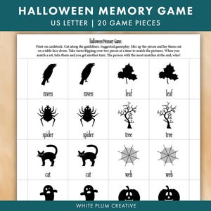 Halloween Memory Card Game | Printable Kids Game