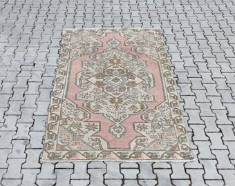 5x7 Oushak Rug, Turkish Vintage Rug, Anatolian, Wool, Antique, Bohemian, Hand-Made, Natural, Faded, FREE SHIPPING Size 4.5×7.3 ft(136x220cm)