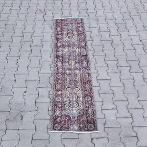 2x6 Oushak Runner Rug, Turkish Vintage Runner, Anatolian, Wool, Antique, Hand-Made, Natural, Faded, FREE SHIPPING Size 1.6×6.3 ft (49x190cm)