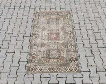 Vintage Turkish Oushak Rug: Hand-Knotted Wool Anatolian Rug (3.1x5.7 ft)