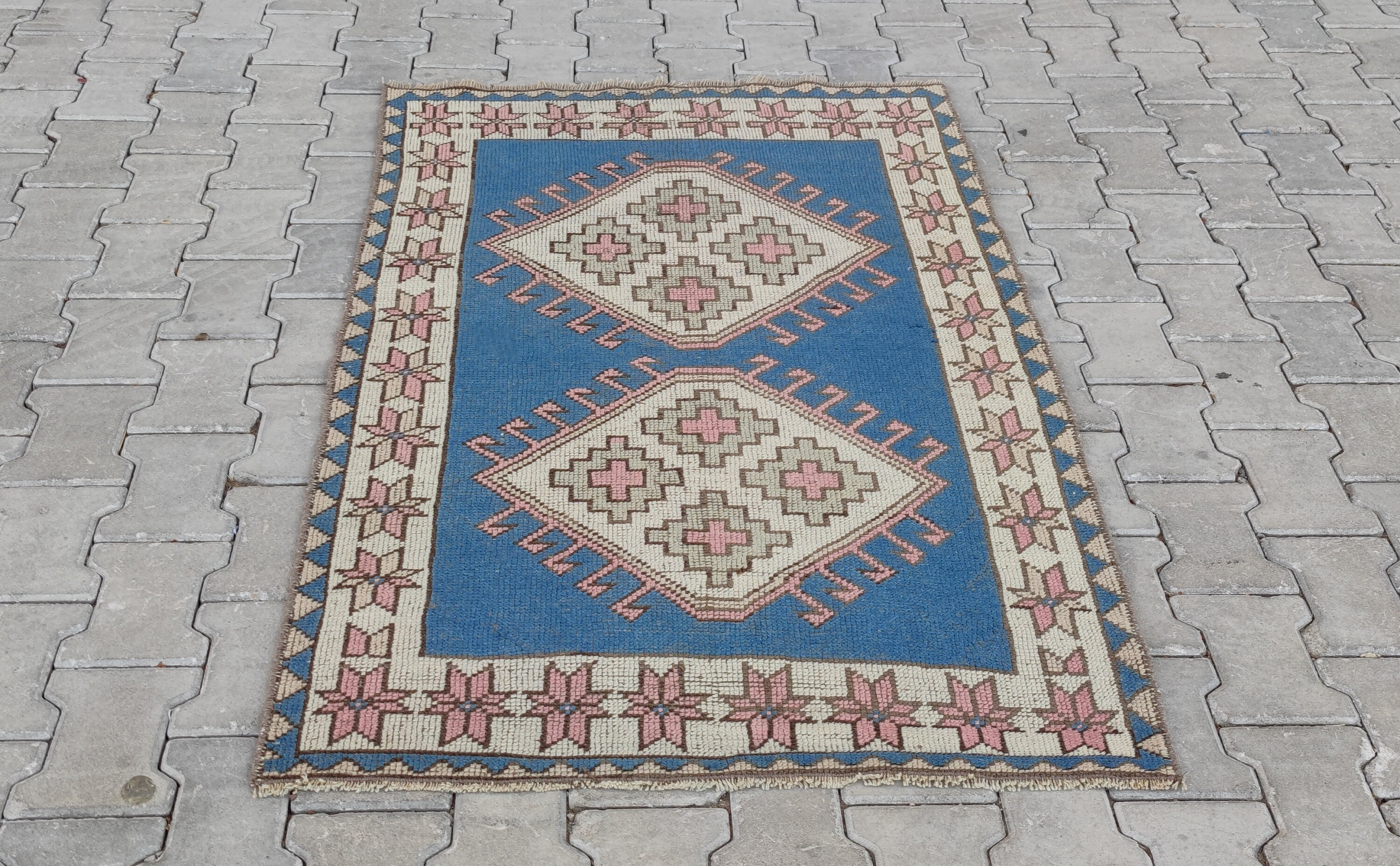 Tapis Oushak, Tapis Vintage Turc, Anatolien, Laine, Boho, Naturel, Antique, Kilim, Fait à La Main, L