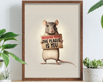 The plague is you print - Vegan Wall Art - Vegan Print - Vegan Gift - Vegan Wall Decor