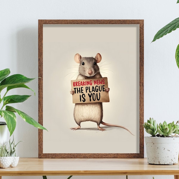 A praga é você - Impressão para parede vegana