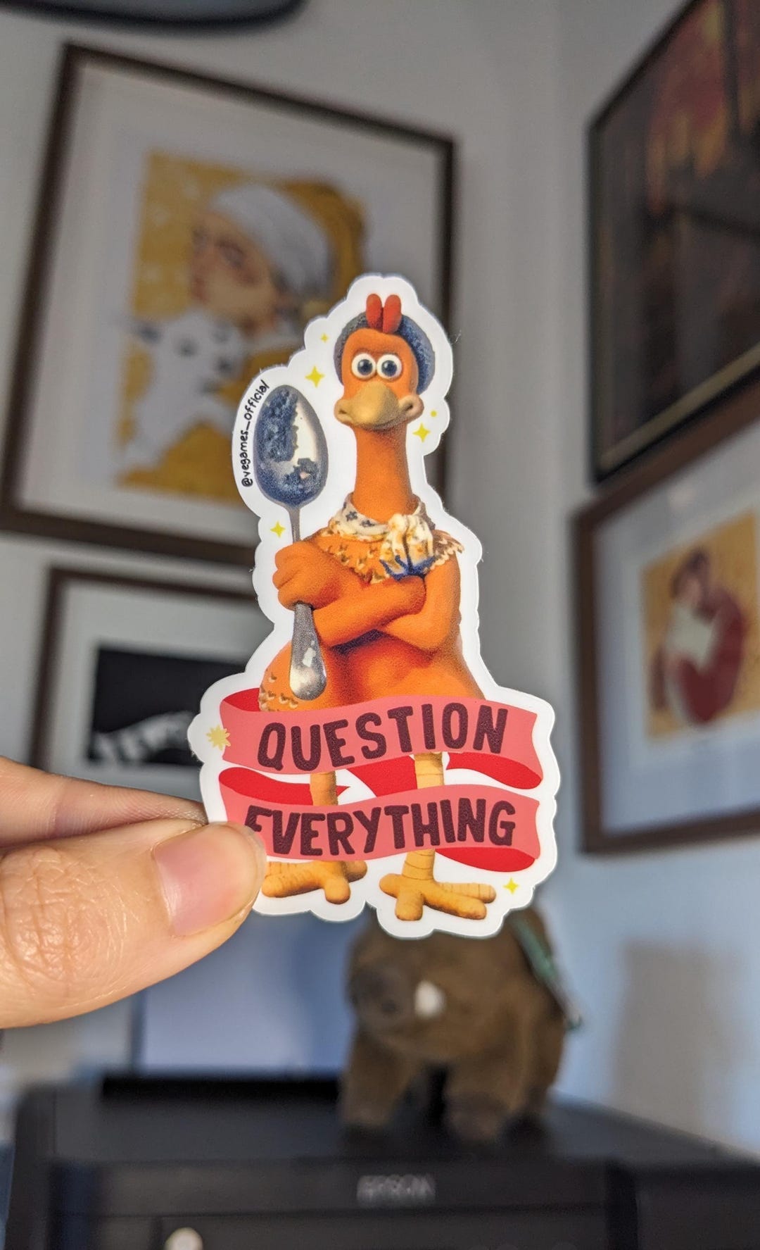 Chicken Run Sticker - Question Everything - Etsy