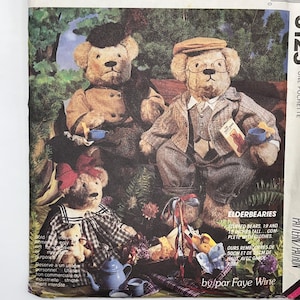 May include: A McCall's Crafts sewing pattern envelope for Elderbearies stuffed bears, featuring an illustration of three teddy bears in clothing. The text includes the pattern number 5125 and states the bears are 38 cm and 50 cm tall.