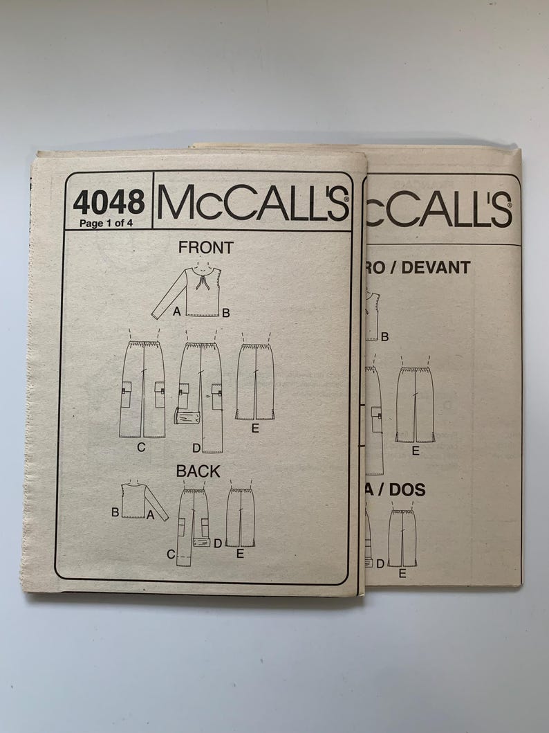 Mccall's 4048 Girls Plus Sewing Pattern: Tops & Pants (sizes 10.5-16.5 ...