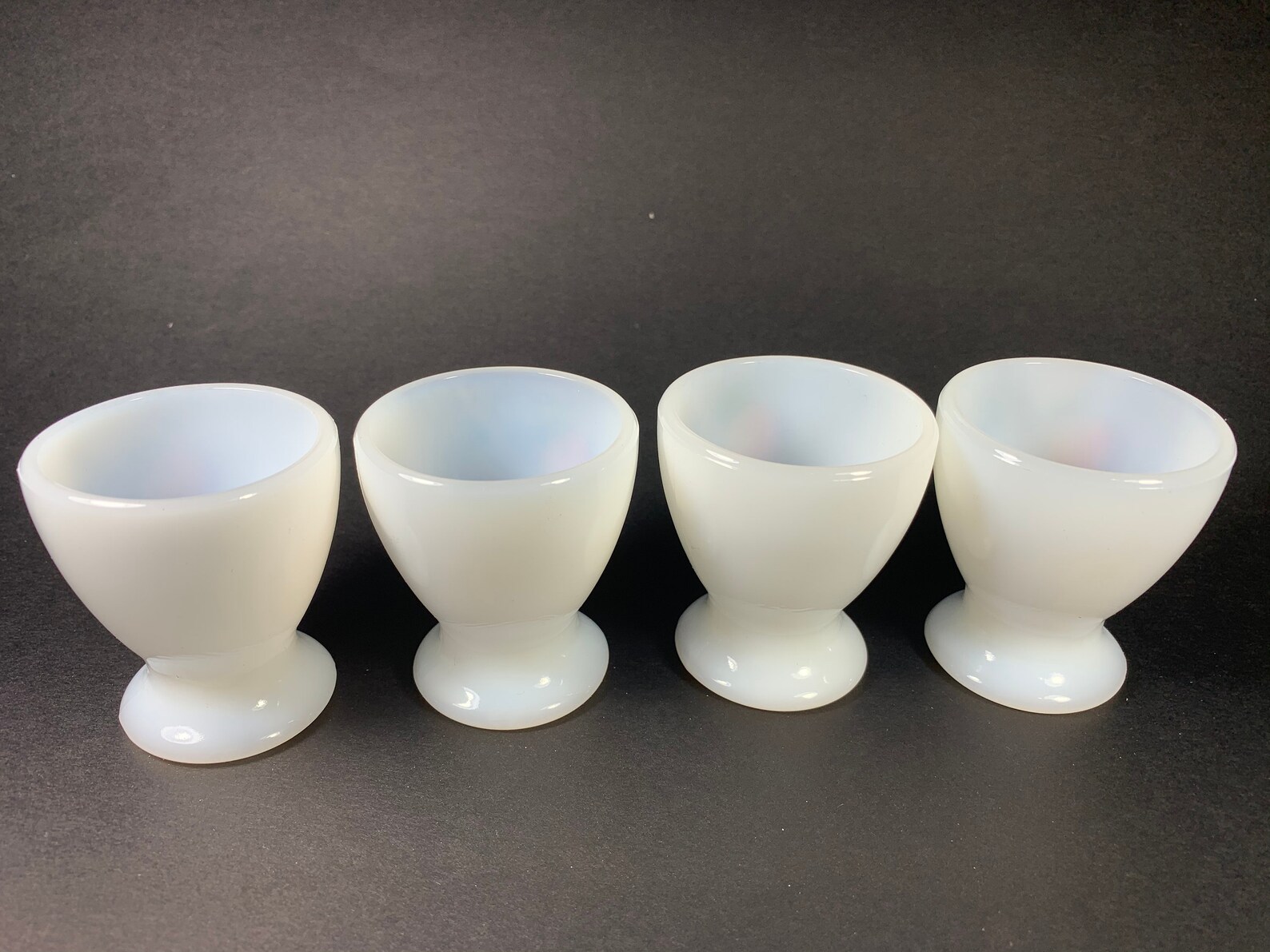 Arcopal France White Milk Glass Egg Cups Fruit Set of 4 Etsy