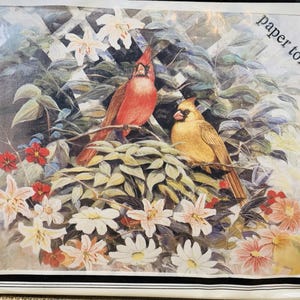 Kit de création artisanale pour découpage 3D cardinaux avec fleurs 20 x 10 po.