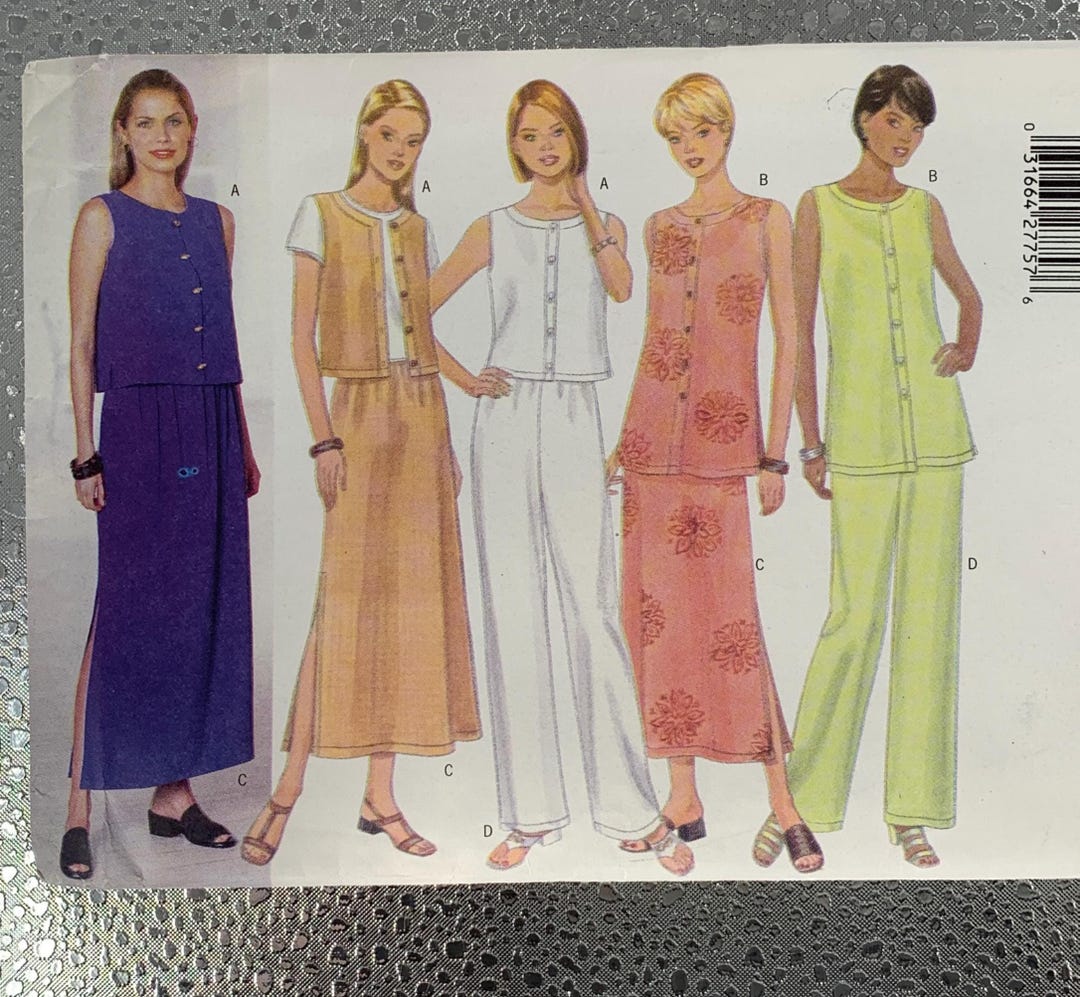 Butterick 5589 Sewing Pattern: 90s Top, Skirt & Pants - Sizes 18-22 ...