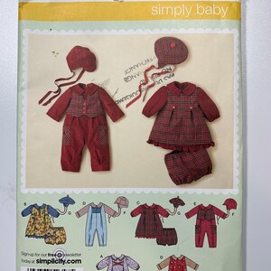 Simplicity 2347 Romper and Dress Simply Baby Sewing Pattern in sizes XXS, XS, S, M, L UNCIT