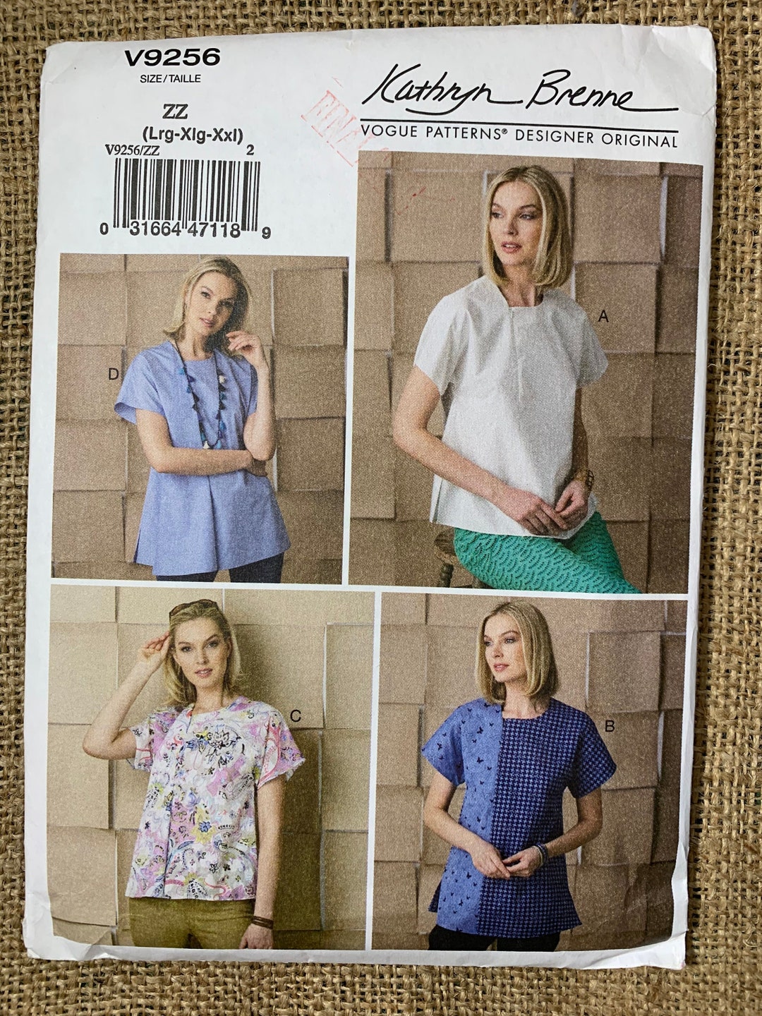 Vogue 9256 Women's Top With Invisible Front Zipper Sewing Pattern Sizes ...