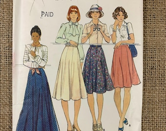 V👗3204 PATRON BUTTERICK VINTAGE JUPE PANTALON SWEAT/ SWEAT A CAPUCHE 42