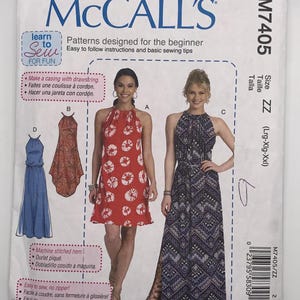 McCall&#39;s 7105 Summer Dress and Belt Easy Sewing Pattern Sizes L-XL-XXL UNCUT