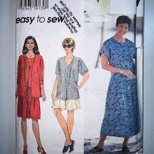Simplicity 7220 Plus Size Dress Top and Shorts Easy Pattern sizes 26W-32W uncut