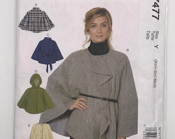 McCall’s M7477 Cape With Belt Sewing Pattern • Size XS–S–M (4-14) • UNUCT