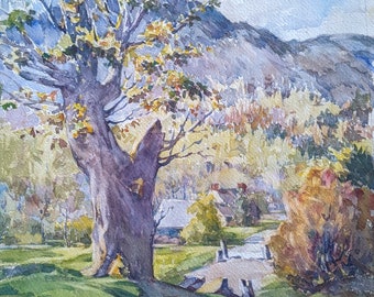 Pintura de paisaje impresionista estadounidense catalogada