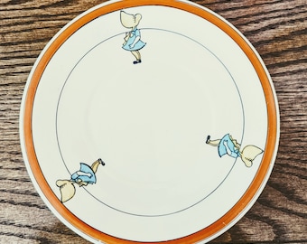 Plato juvenil de cerámica de Roseville