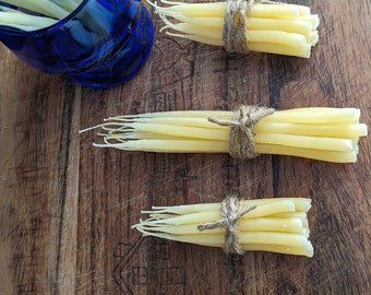 Velas de cumpleaños de cera de abejas bañadas a mano