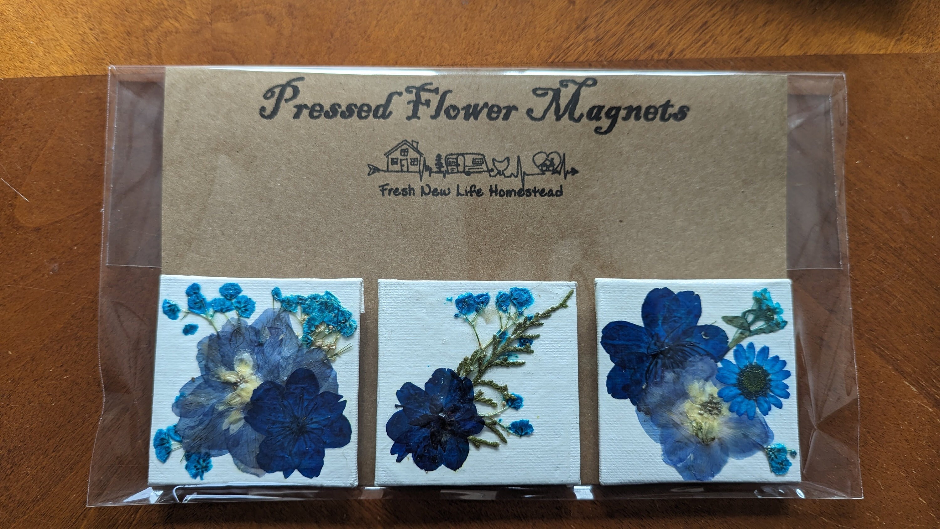 Pressed Flower Big Blue Etsy