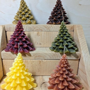 Evergreen Spirit Tree Beeswax Candle – Plant-Dyed Altar Candle for Winter Solstice, Ritual, Spiritual Décor, Handmade