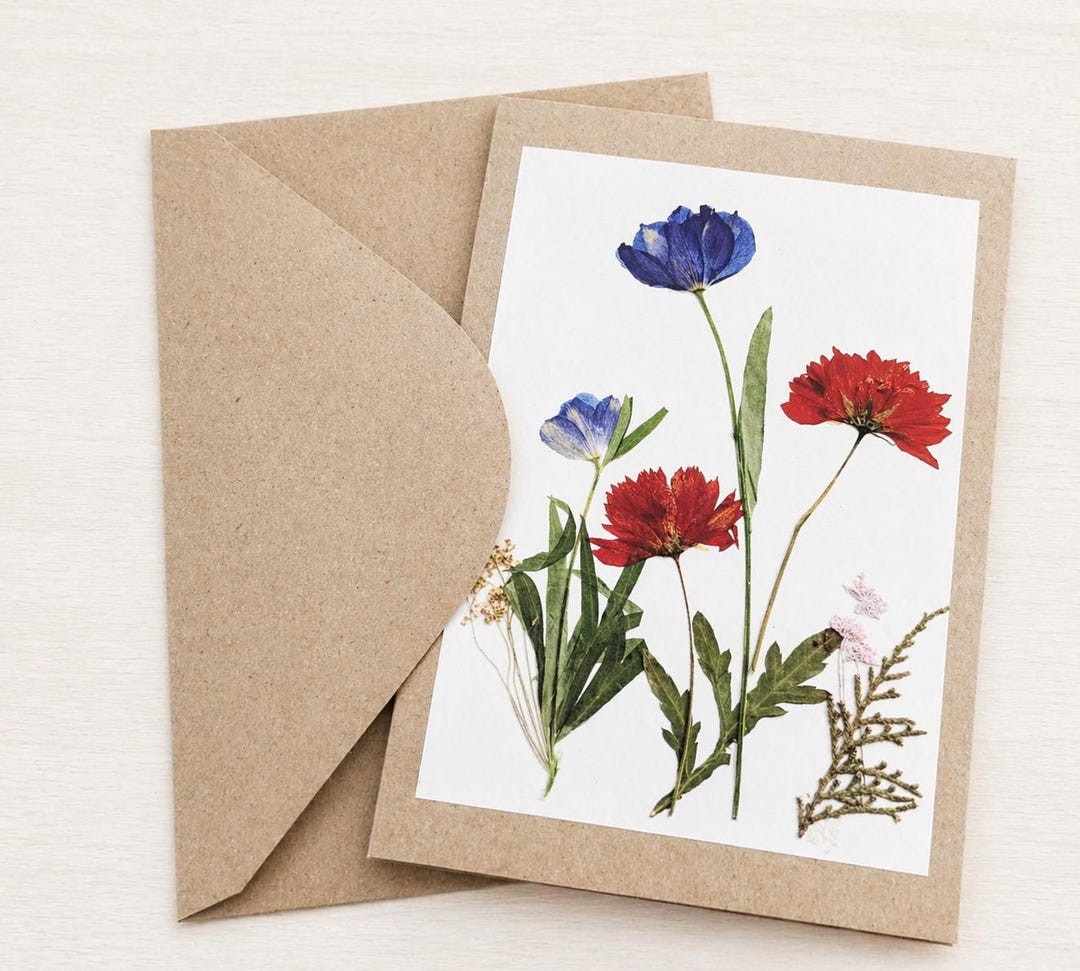 Pressed Flower Greeting Cards – All-occasion Botanical Cards From ...