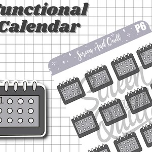 Functional Calendar | Hand Drawn Planner and Bullet Journal Stickers | Productivity Doodles