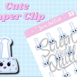 Kawaii Style Paper Clip | Hand Drawn Planner and Bullet Journal Stickers | Cute Stationery | Doodles