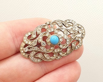 Ancienne broche couleur argent vintage - Montres & Bijoux