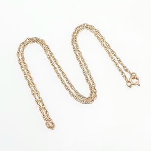 Vintage 9k 9ct Gold Chain Necklace Yellow Rope Link 41cm 16.1&quot; 3.83g Twisting Helix Twist Solid 9kt 375 9 Carat Retro Womens Jewelry