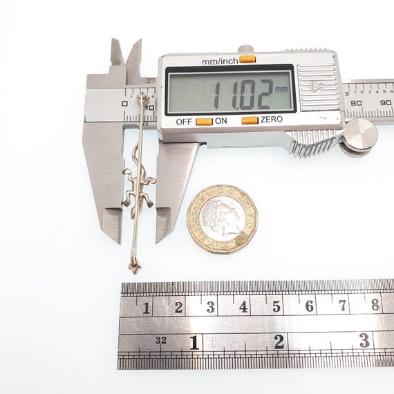 Antique Solid Silver Lizard Brooch Diamond Paste … - image 8