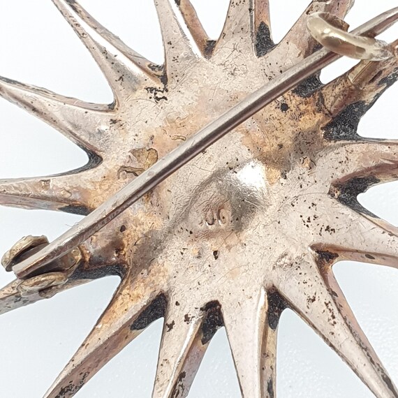 Antique Solid Silver Diamond Paste Star Brooch Vi… - image 7
