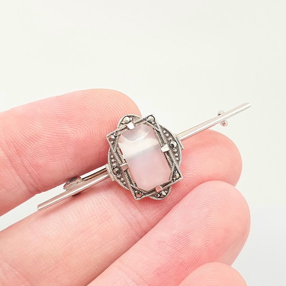 アンティーク ムーンストーン ブローチ スターリングシルバー