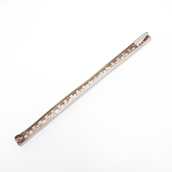 Antique Art Deco Solid Silver Diamond Paste Bar B… - image 7