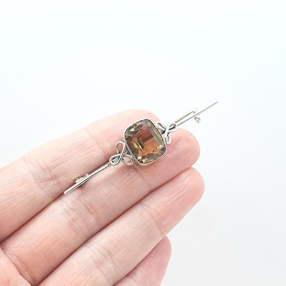 Antique Victorian Solid Silver Natural Citrine Br… - image 3