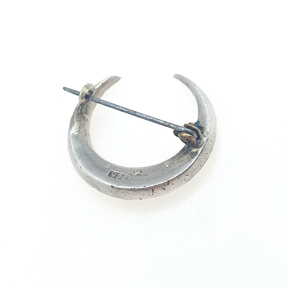 Antique Victorian Solid Silver Crescent Moon Diam… - image 4