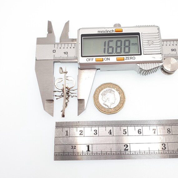 Antique Solid Silver Moonstone Scorpion Brooch Sc… - image 8