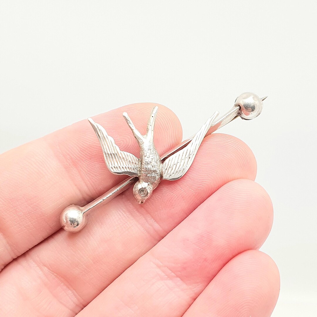 Antique Sterling Silver Bird Brooch 1901 Hallmarked Sweetheart Birds ...